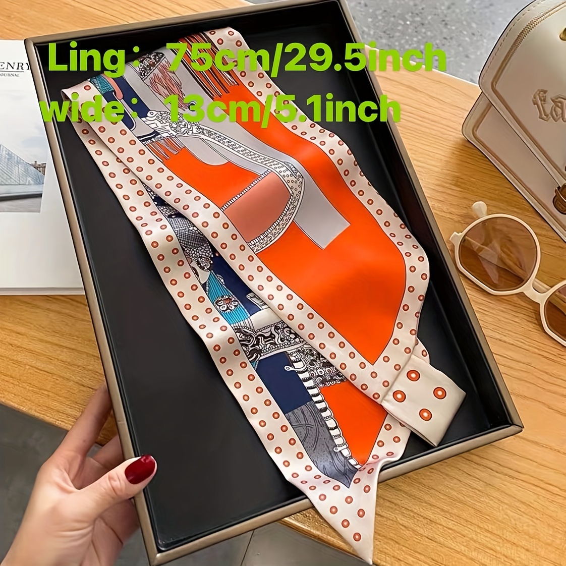 여성용 보호 시크 오렌지 꽃 프린트 스키니 네커치프 스 - Ethnic Fashion Design 리뷰 및 가격