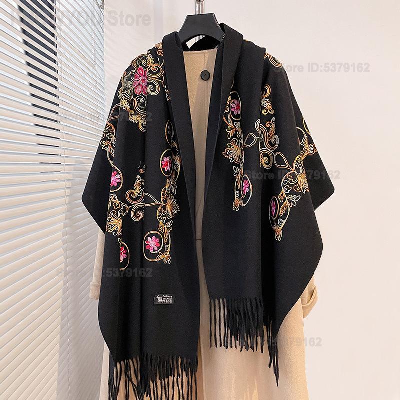 여성용 빈티지 에스닉 자수 태슬 파시미나 숄, 야외 여 - Go Ethnic Fashion 리뷰 및 가격